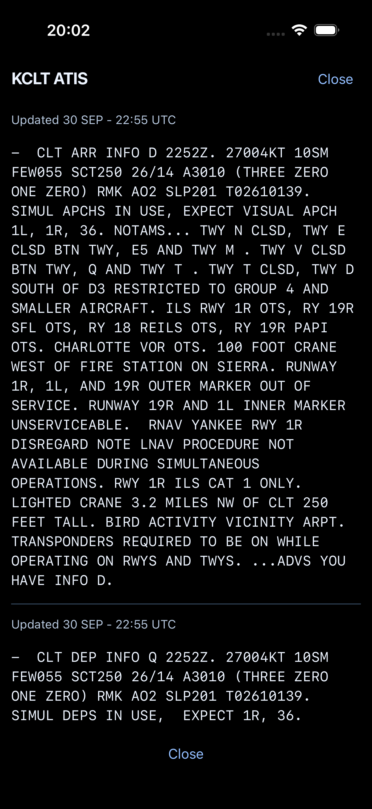 Commuter Pal ATIS display
